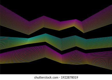 Fondo de patrón futurista de líneas de rayas amordazadas. Obra de arte en línea para el volante de diseño, invitación a fiesta en el club, cartel de tienda, etc
