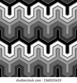Jagged stripes motif. Seamless pattern. Zigzag lines background. Geometric waves ornament. Curves image. Linear backdrop. Digital paper, textile print, web design.