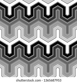Jagged stripes motif. Seamless pattern. Zigzag lines background. Geometric waves ornament. Curves image. Linear backdrop. Digital paper, textile print, web design