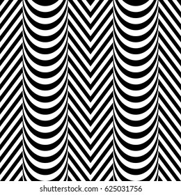Jagged stripes. Zigzag lines. Seamless surface pattern design with wavy linear ornament. Repeated chevrons wallpaper. Digital paper for page fills, web designing, textile print. Vector illustration.