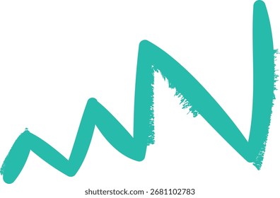 Uma linha em ziguezague irregular com uma textura de pincel áspera. A linha tem uma aparência dinâmica e energética. Ilustração de vetor de desenhos animados.