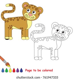 Jaguar Animal to be colored, the coloring book for preschool kids with easy educational gaming level.