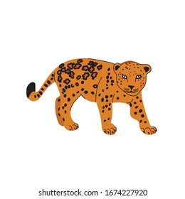 Jaguar animal. The character. Wild cat. Vector illustration.