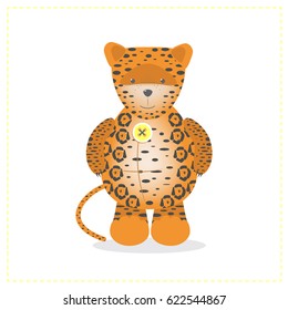 Jaguar, animal safari, jungle, toy, cartoon vector