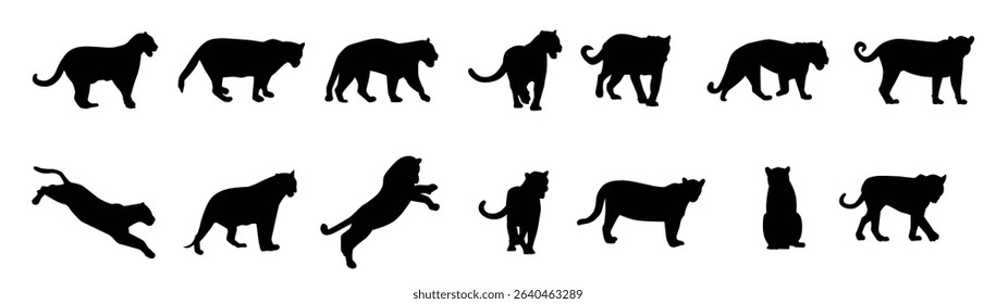 jaguar animal vector silhouettes design