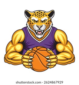 jaguar basquete mascote vetor ilustração design