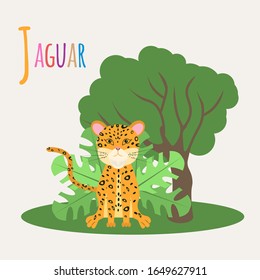 Jaguar. Book of animals. Letter J