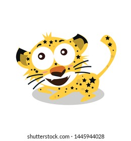 jaguar cartoon isolated on white background.Educational images for children. 
 