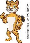 Jaguar character thumbs up vector illustration