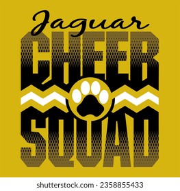 jaguar cheer squad team design with chevrons and paw print for school, college or league sports