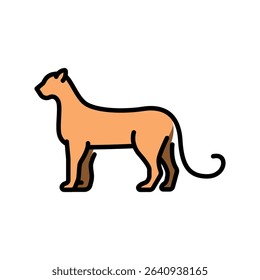 Jaguar color line icon for digital and print projects. South american animals. Minimal clean icons for apps and websites. Modern simple icons for UI UX and branding
