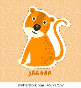 Jaguar : Cute Animal Set :  Vector Illustration
