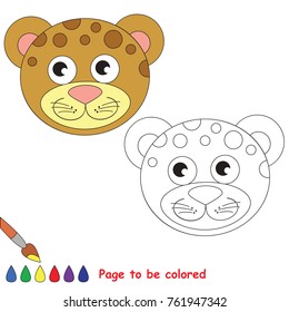 Jaguar Face to be colored, the coloring book for preschool kids with easy educational gaming level.