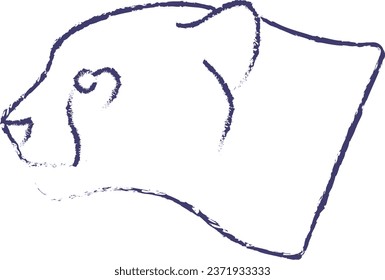 Jaguar face hand drawn vector illustration