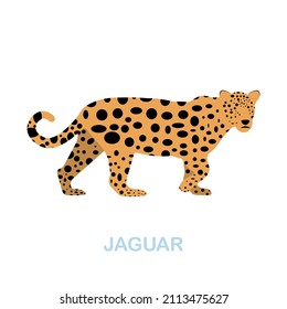 Jaguar flat icon. Colored element sign from wild animals collection. Flat Jaguar icon sign for web design, infographics and more.