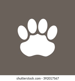 Jaguar Foot Print Icon on Dark Gray Color. Eps-10.