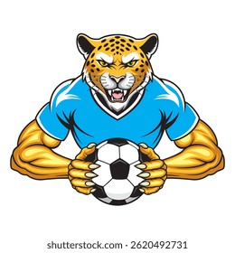 jaguar futebol mascote vetor ilustração design
