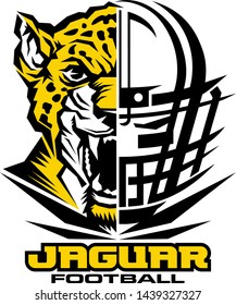 jaguar football team design with mascot and helmet for school, college or league