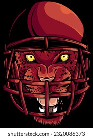 jaguar football team design with mascot and helmet on black background
