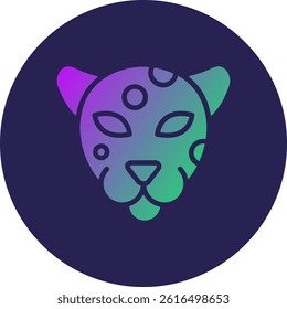 Jaguar Glyph Circle Gradient Icon