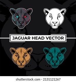 Jaguar head close up vector collection