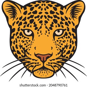 Jaguar head color vector illustration