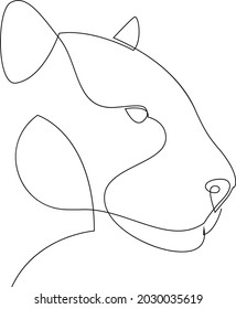 Jaguar head continuous one line drawing  Single line vector illustration 
