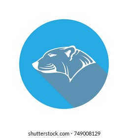 JAGUAR HEAD flat icon on white background