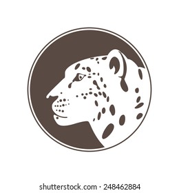 jaguar head flat logo vector