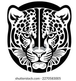 Vector de logotipo de silueta de cabeza jaguar