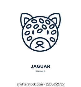 jaguar icon from animals collection. Thin linear jaguar, animal, mammal outline icon isolated on white background. Line vector jaguar sign, symbol for web and mobile