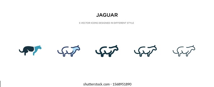 jaguar icon in different style vector illustration. two colored and black jaguar vector icons designed in filled, outline, line and stroke style can be used for web, mobile, ui