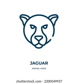 Jaguar icon. Linear vector illustration from animal head collection. Outline jaguar icon vector. Thin line symbol for use on web and mobile apps, logo, print media.