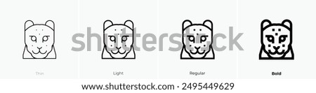 jaguar icon. Thin, Light Regular And Bold style design isolated on white background