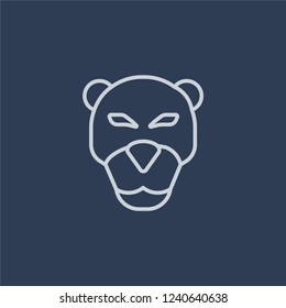 Jaguar icon. Trendy flat vector line Jaguar icon on dark blue background from animals  collection. 