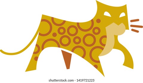 Jaguar isolated, simple graphic vector