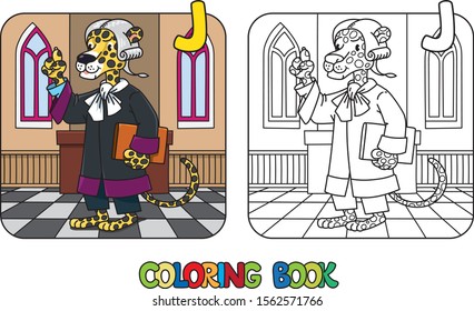 Jaguar judge ABC coloring book Alphabet J