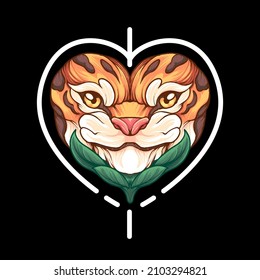 Jaguar and leaf Lover Illustration for T shirt