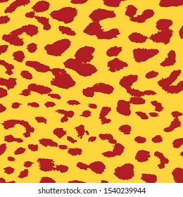Jaguar Leopard animal safari skin leather texture. Vector illustration isolated on yellow background.