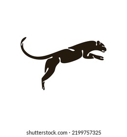 Jaguar Leopard Panther Cheetah Tiger logo design silhouette