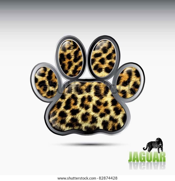 Download Jaguar Leopard Paw Button Stock Vector (Royalty Free) 82874428
