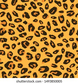 Jaguar or leopard skin pattern, repeating seamless texture. Animal print for Textile Design / Vector Illustration