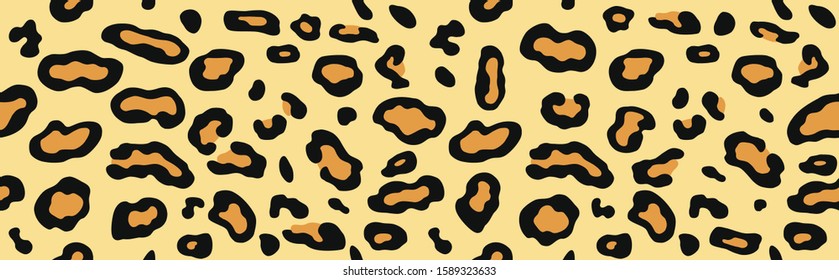 Jaguar or leopard skin pattern, repeating seamless texture. Animal cheetah print for textile design / Vector illustration