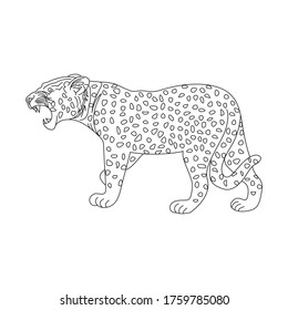Jaguar line art. continuous line drawing. line art vector logo design. illustration. hand made icon sketch