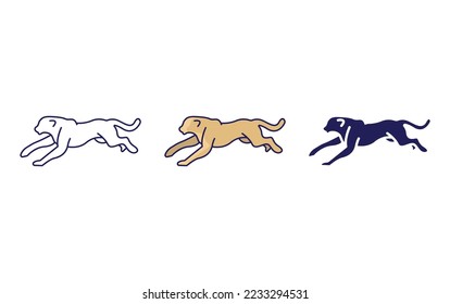 Icono de línea y glifo jaguar, ilustración vectorial