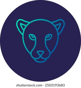 Jaguar Line Gradient Icon Design