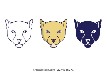 Jaguar line and solid illustration icon