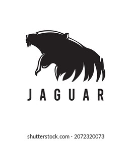 JAGUAR LOGO IN BLACK WHITE SIMPLE SUITABLE FOR COMMUNITY LOGO AND OTHERS