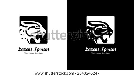Jaguar logo design combined with square
