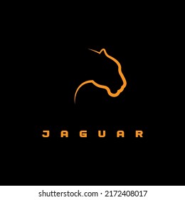 Jaguar logo orange on black background svg